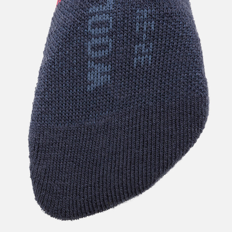 CHAUSSETTES DE SKI ADULTE - 500 - BLEU MARINE ROUGE