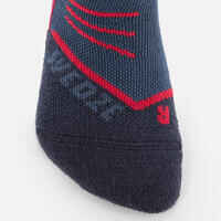 ADULT SKI SOCKS - 500 - NAVY BLUE RED