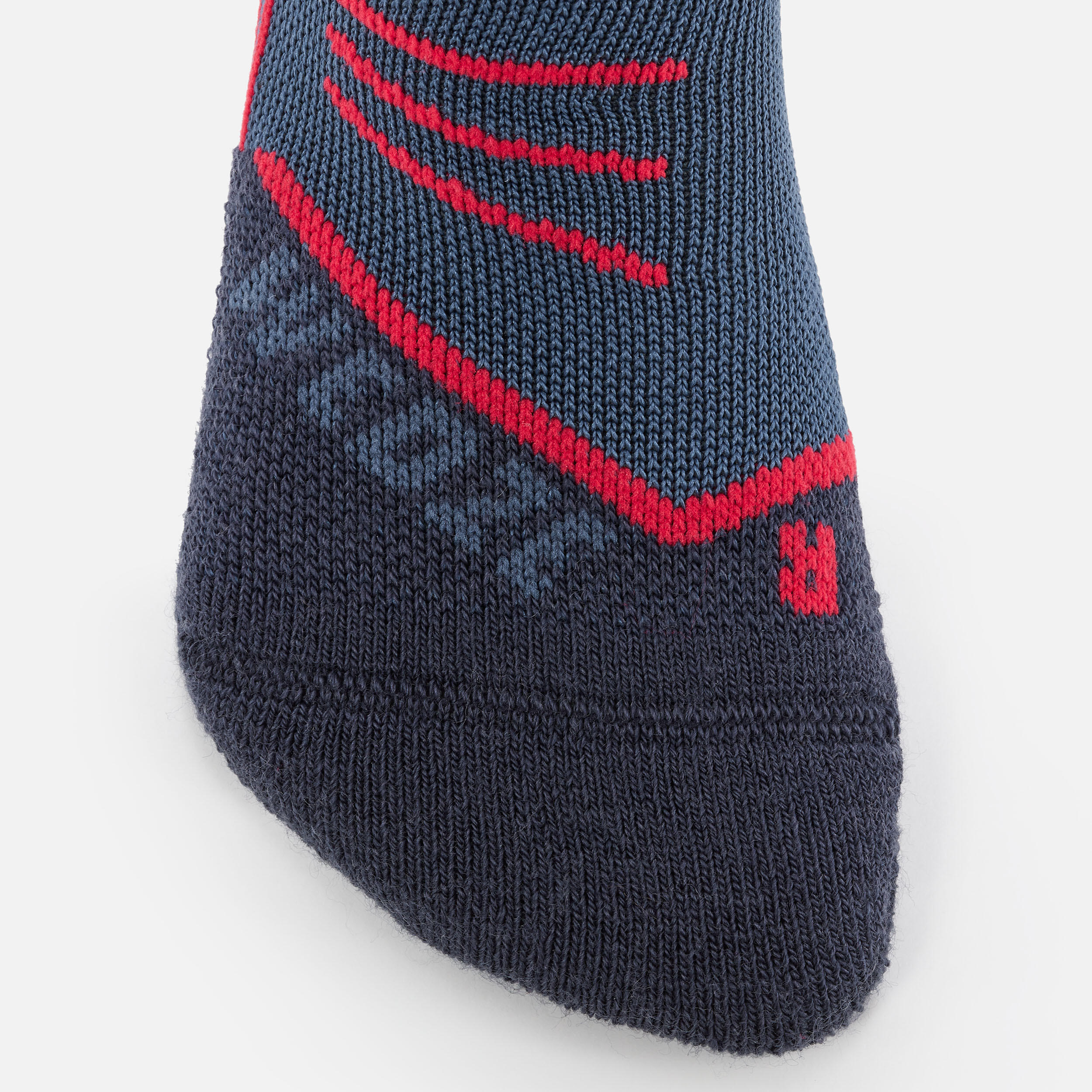 ADULT SKI SOCKS - 500 - NAVY BLUE RED 5/8