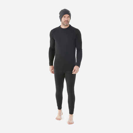 Men's Warm, Comfortable Thermal Skiing Base Layer 100 -  Black