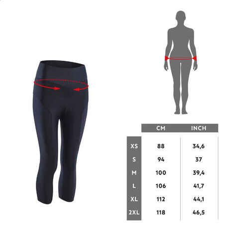 Women's MTB Cropped Tights / Leggings Explore 500 - Black