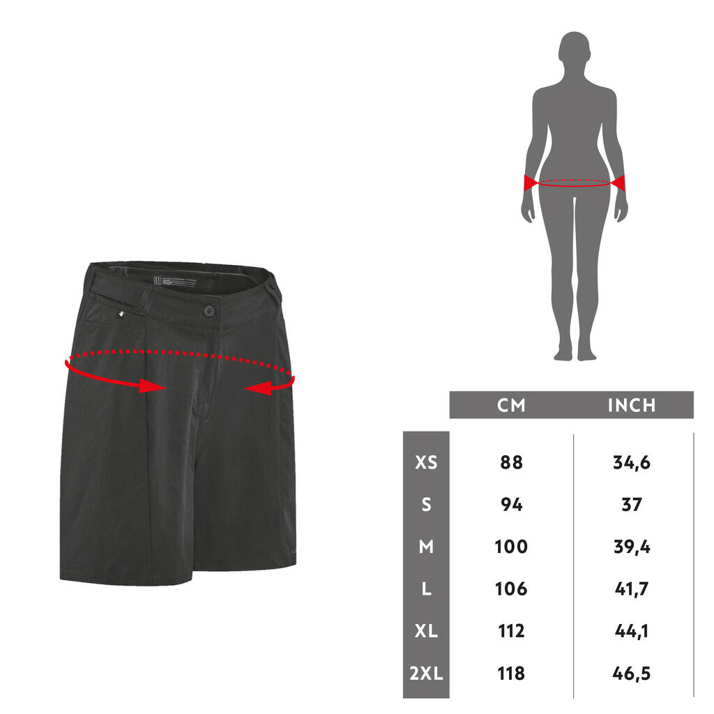 Dámske šortky EXPL 500 na horskú cyklistiku čierne