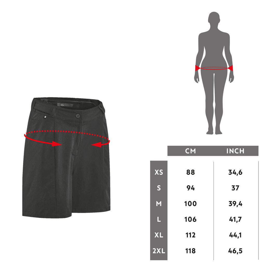 Short Ciclismo MTB Expl 500 Mujer Negro