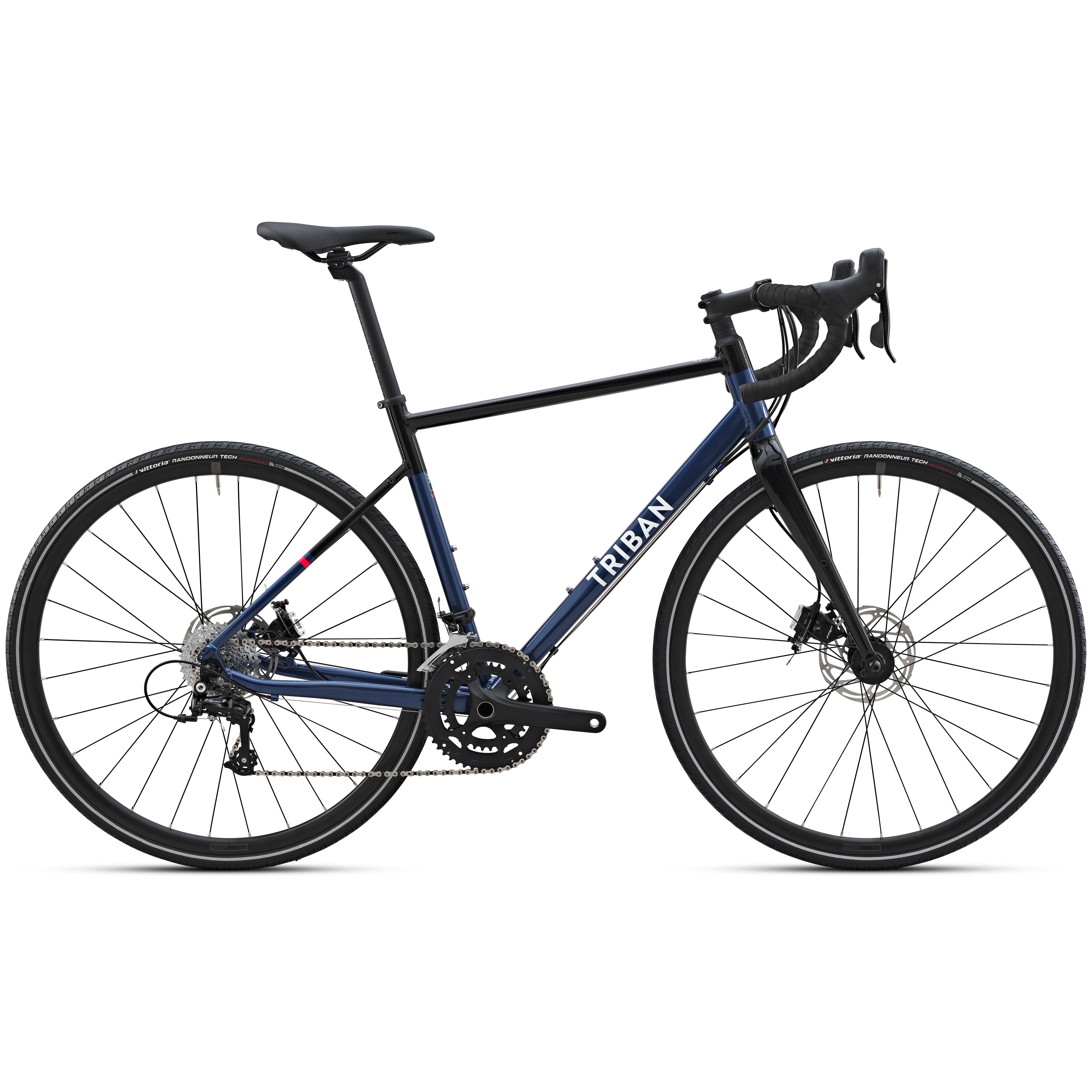 Van Rysel - Velo Route Cyclotourisme - Rc 520 Microshift 10v Femme - Vélo Route - Velos Et Equipements Route - Bleu-noir - 44l - Decathlon