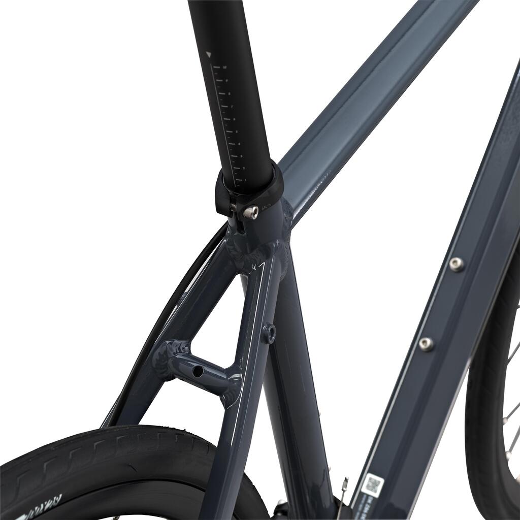 Dámsky cestný bicykel RC120 Flatbar sivý