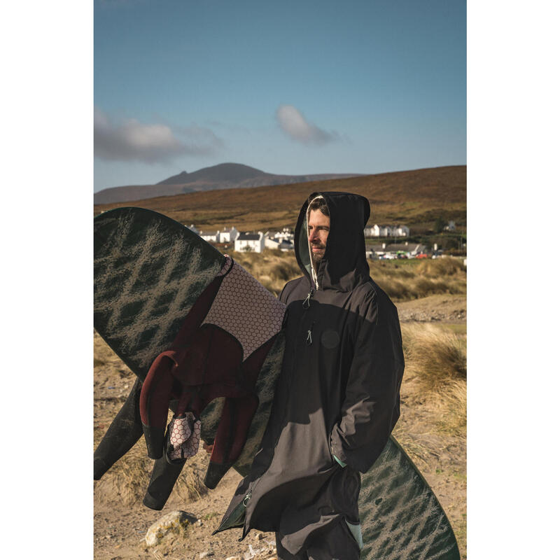 Poncho surf 950 Negru Adulți
