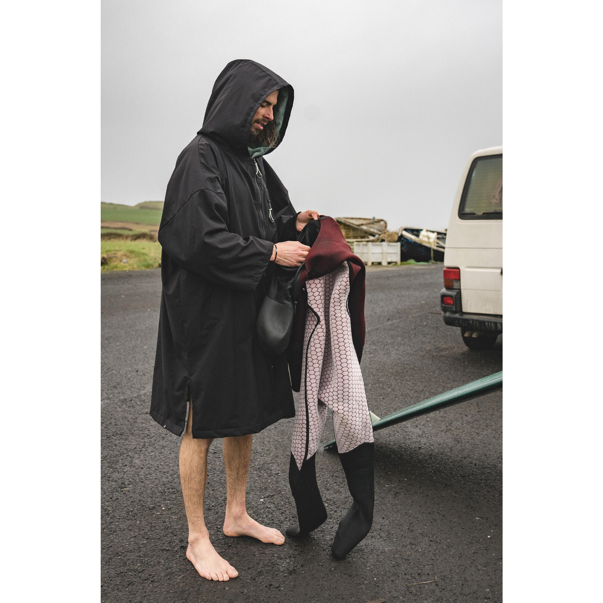 Poncho da surf per adulti - 950 nero