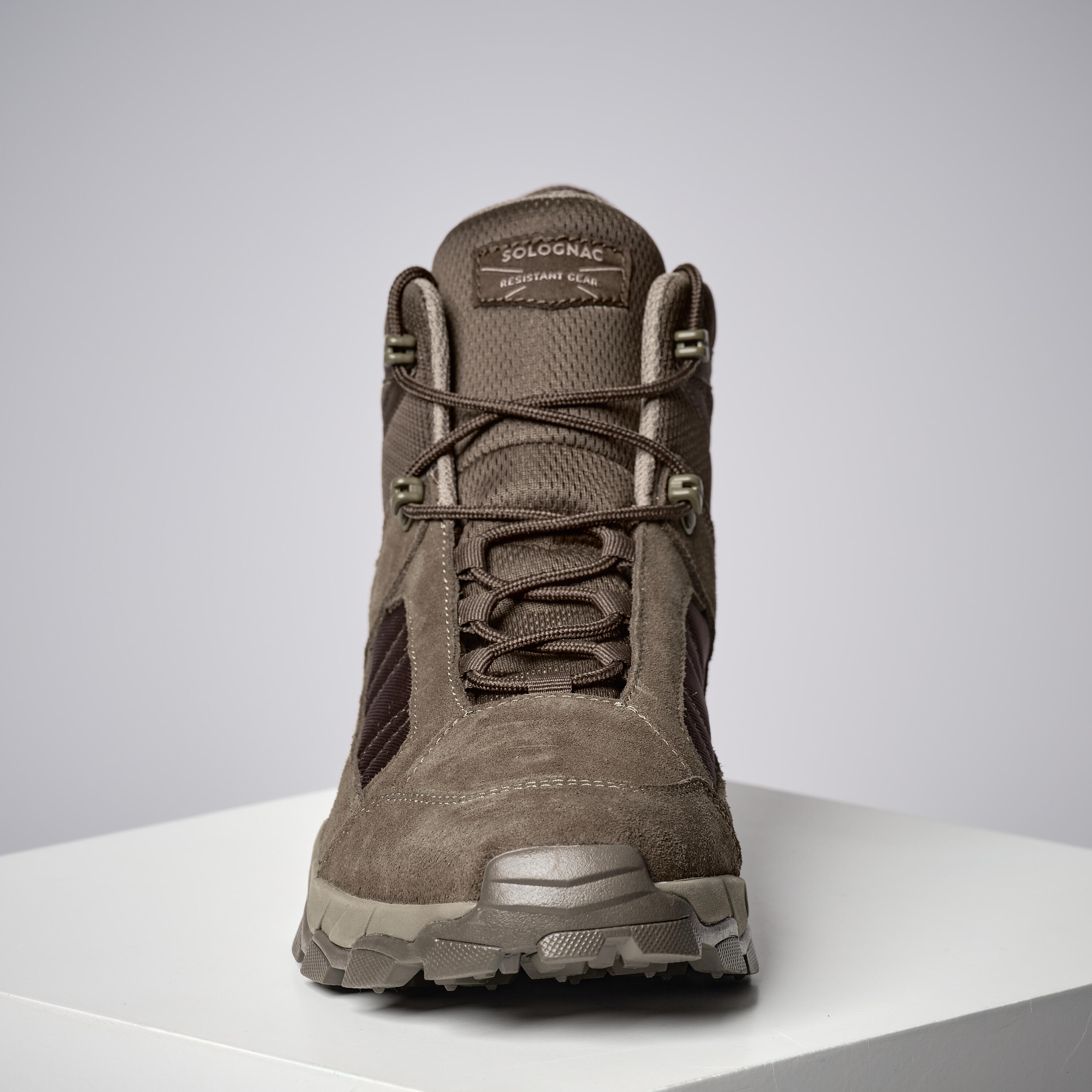 LIGHTWEIGHT DURABLE HUNTING BOOTS SPORTHUNT 500 - BEIGE 3/5