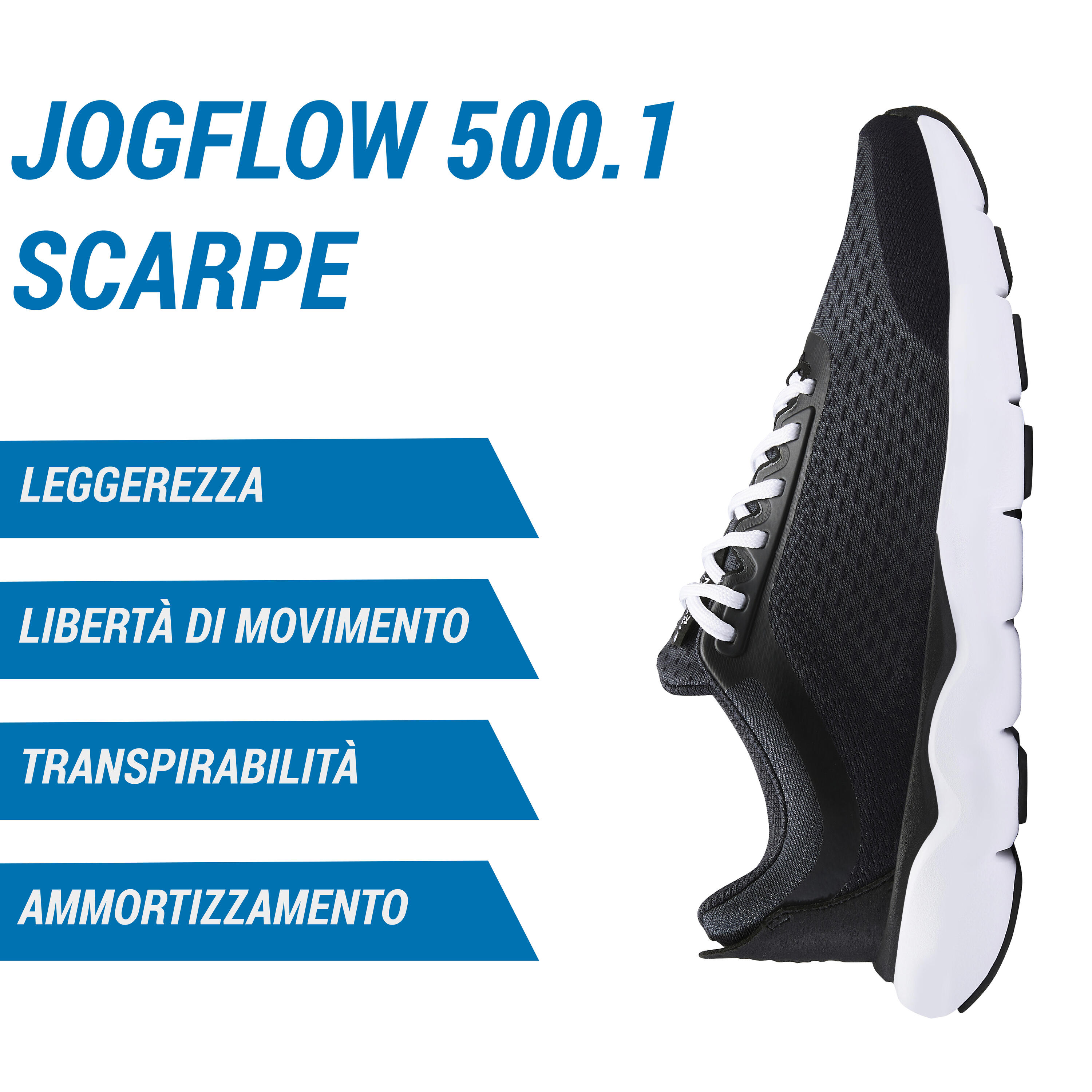 Scarpe running donna JOGFLOW 500.1 nere 2/10