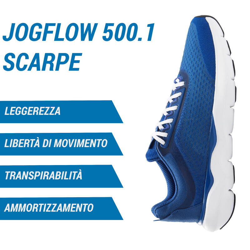 Scarpe running uomo JOGFLOW 500.1 azzurre