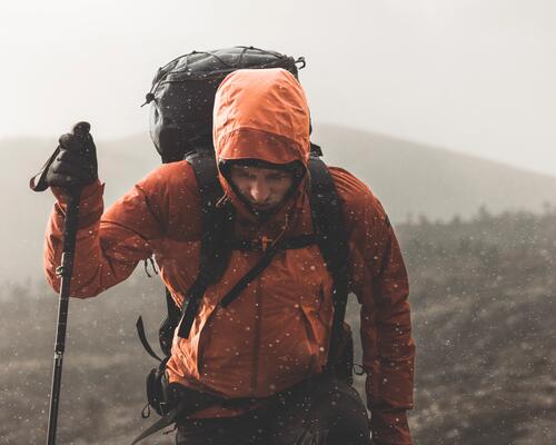trek sous la pluie