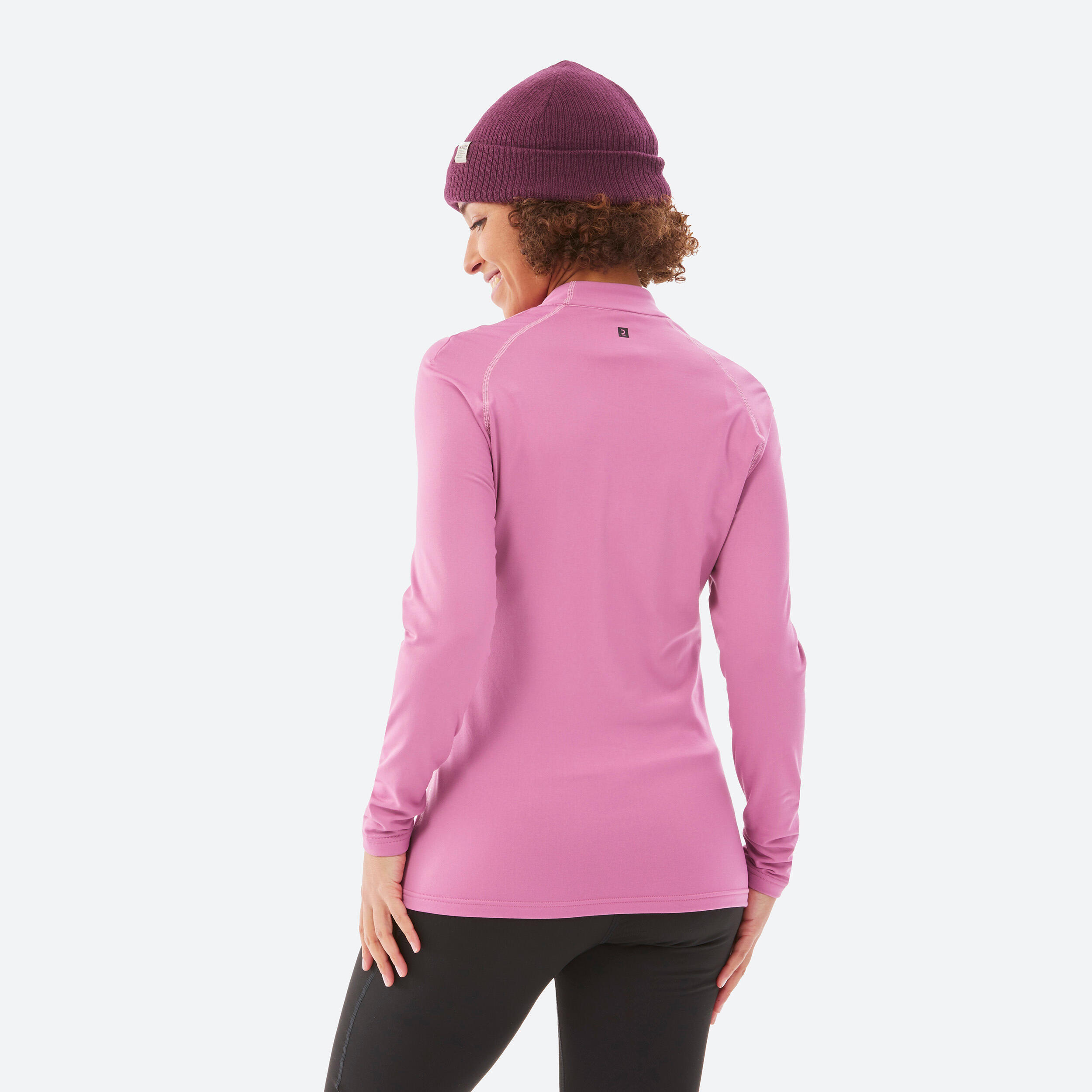 Women’s Warm and Breathable Turtleneck Base Layer Ski Top - BL500 - Pink 2/5