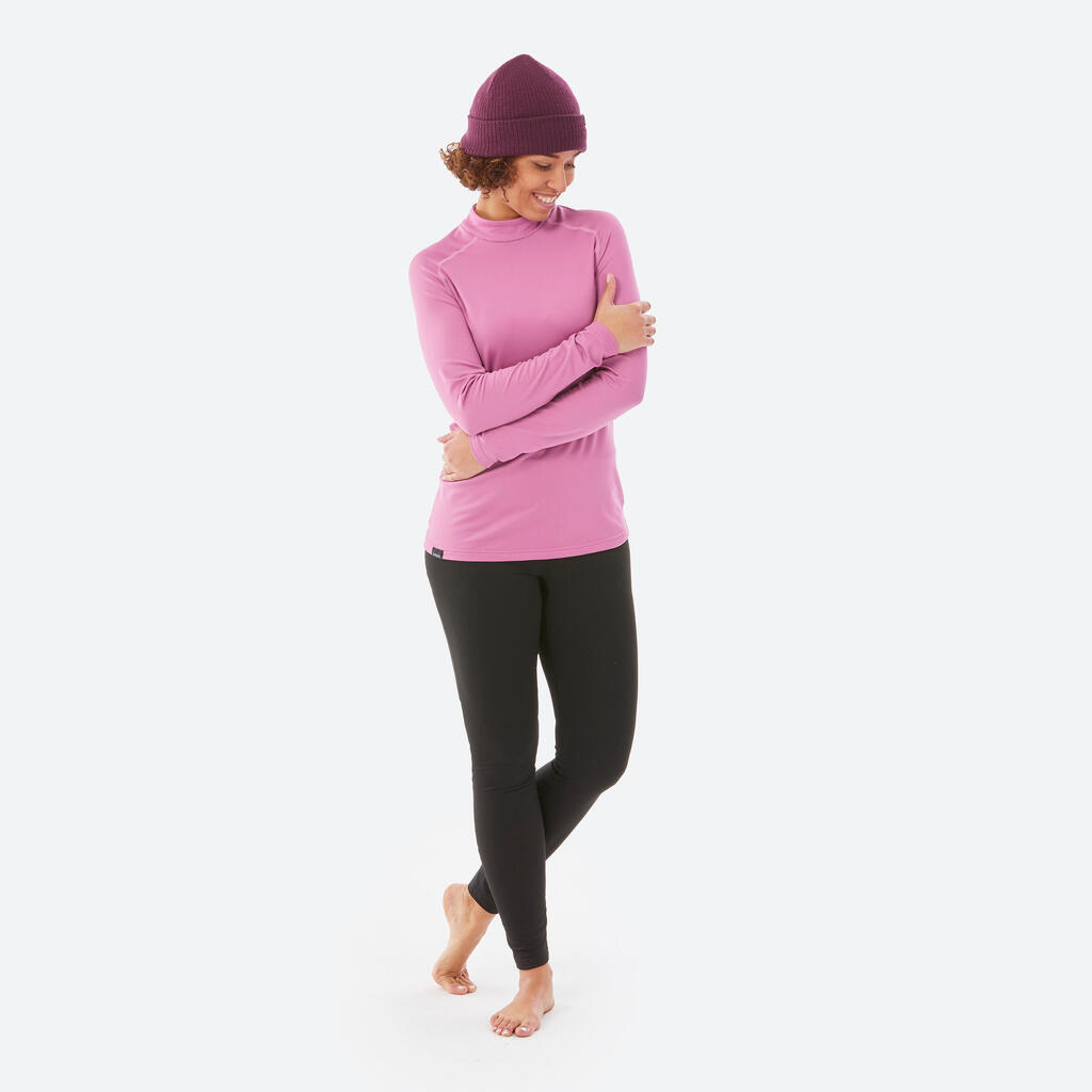 sous-vêtement thermique de ski chaud et respirant femme, BL 500 haut rose