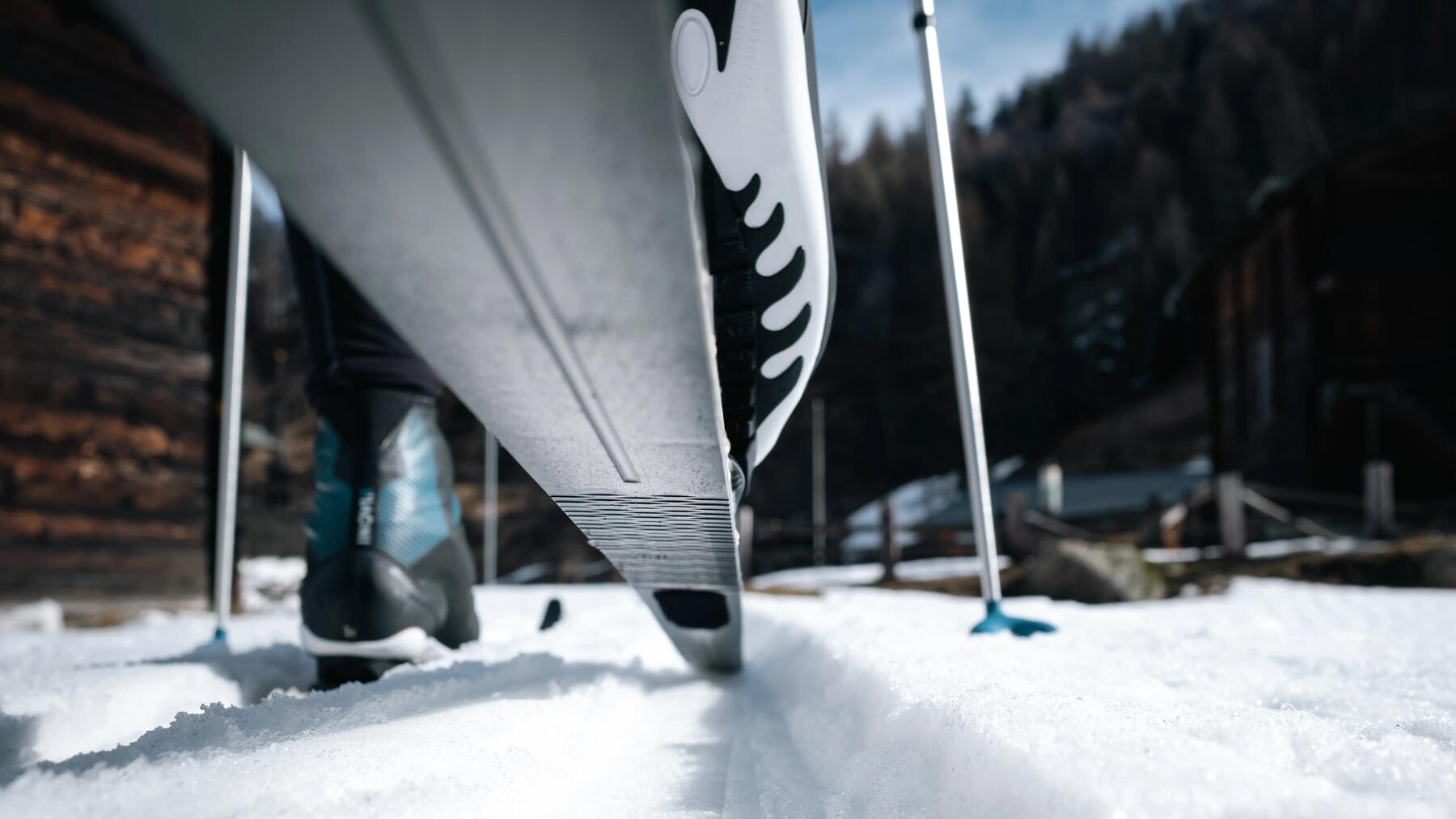 young girl cross-country skiing