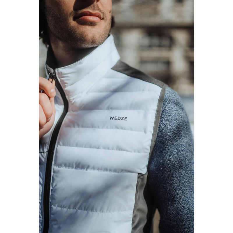 Gilet sci uomo 500 grigio bianco