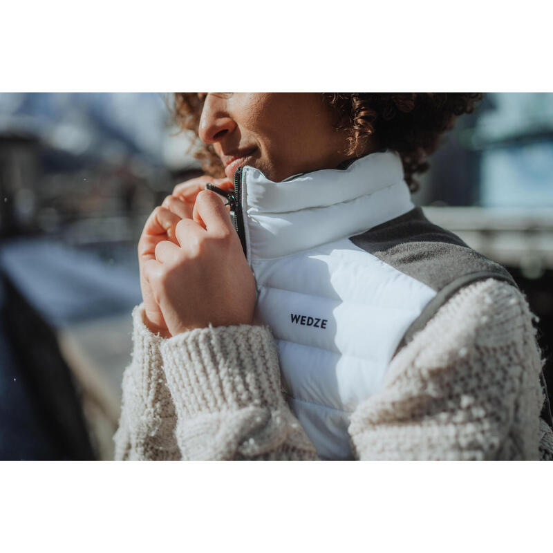 Vestă Călduroasă și extensibilă schi 500 Gri și alb Damă