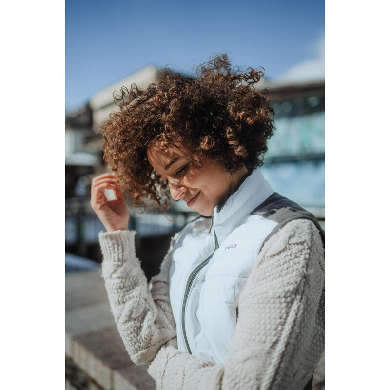 Vestă Călduroasă și extensibilă schi 500 Gri și alb Damă