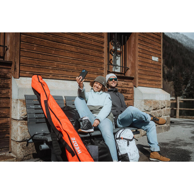Skijacke Snowboardjacke Damen halber Reißverschluss (Anorak) - SNB 100 khaki