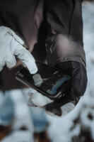 Adult Ski Gloves 100 - Pearl Grey and Black