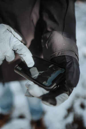 Adult Ski Gloves 100 - Pearl Grey and Black