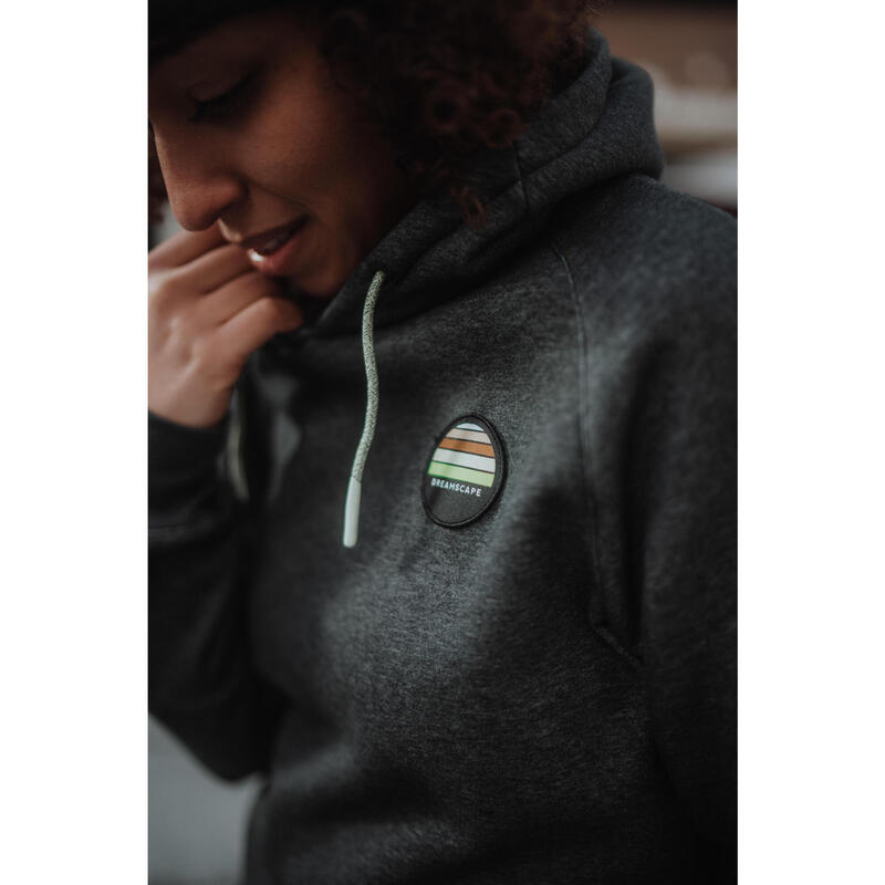 Női kapucnis pulóver síeléshez, cipzáras nyakú - Hoodie 100 