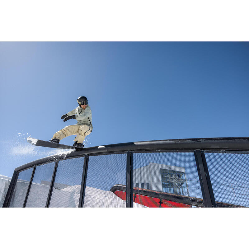 Veste de snowboard légère et confortable 1/2 zip, snb 100 verte
