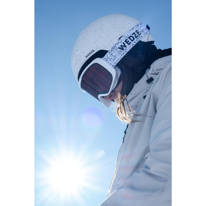 Capacete de Ski e Snowboard Adulto/Criança - H-FS 300 branco manchas