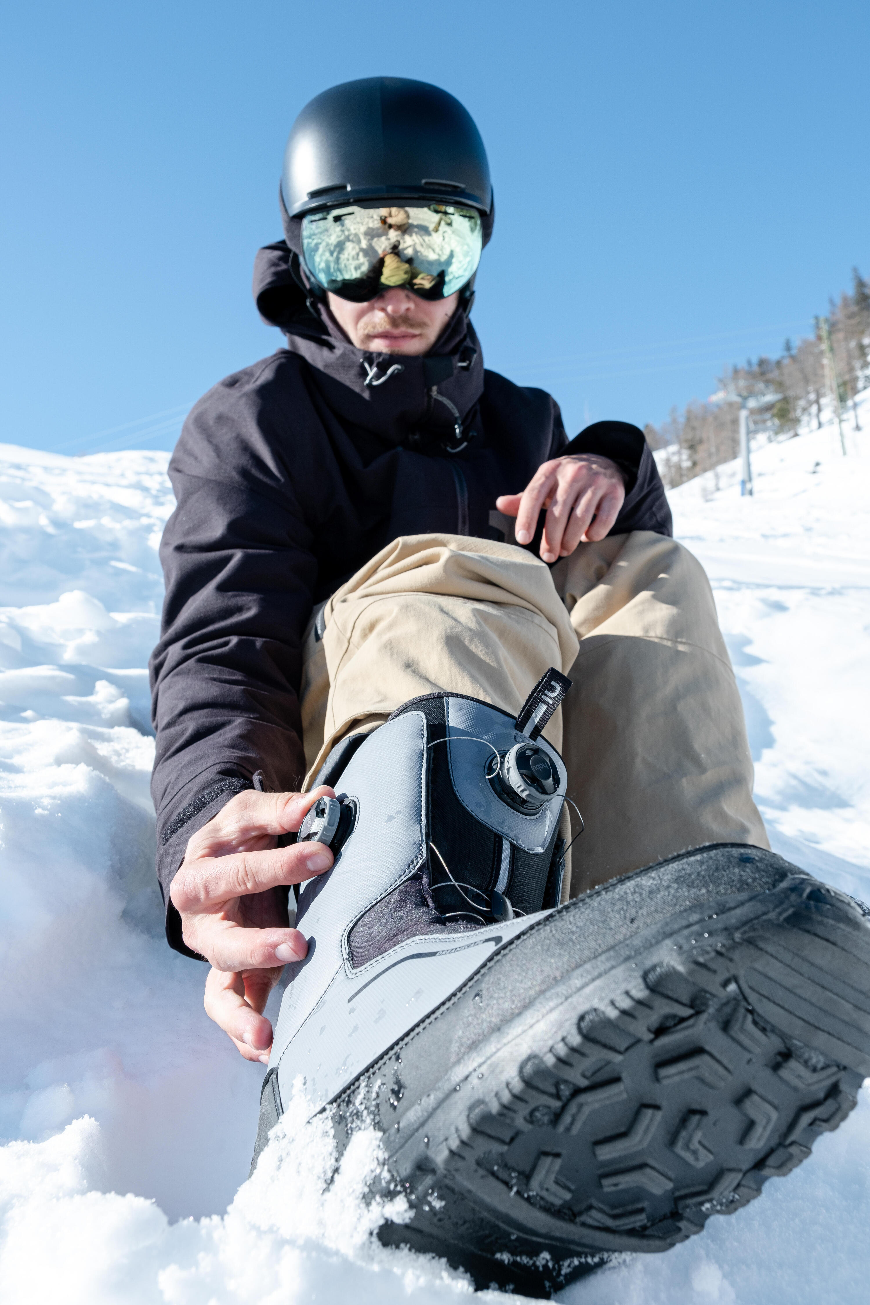Double wheel snowboard boots, rigid flex - Allroad 900 Grey 3/15