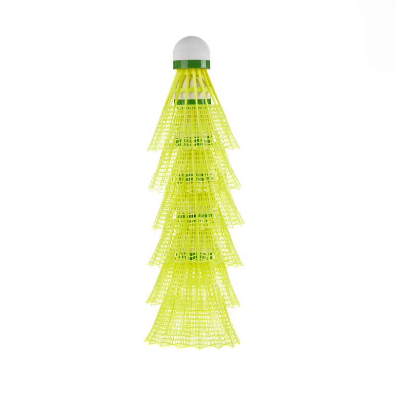Volante de Plástico de Badminton PSC 100 Medium Amarelo (conjunto de 6)