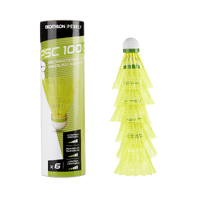 Lot De 6 Volants De Badminton En Plastique PSC 100 Medium - Jaune