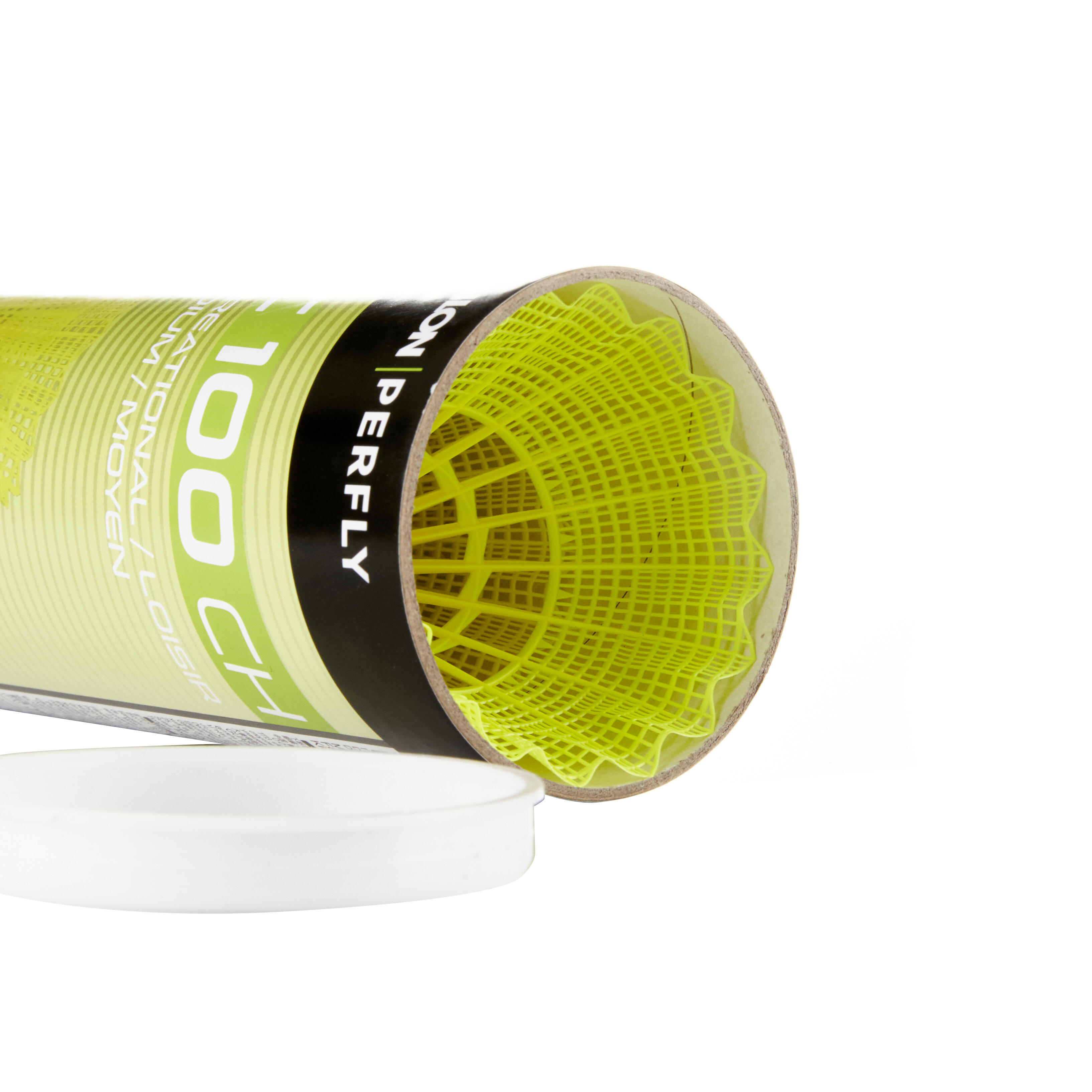 Medium Plastic Shuttlecock x 6 CH  - PSC 100 Yellow - DECATHLON