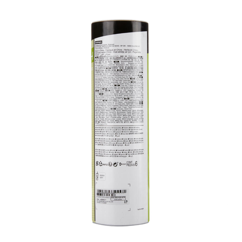Bela plastična loptica za badminton PSC 100 MEDIUM (6 komada)
