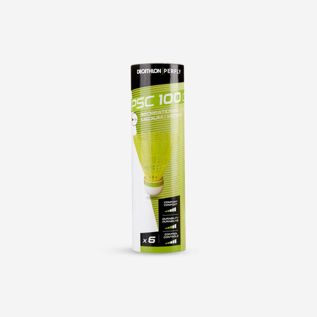Federbälle Kunststoff - PSC 100 Medium 6er-Dose gelb