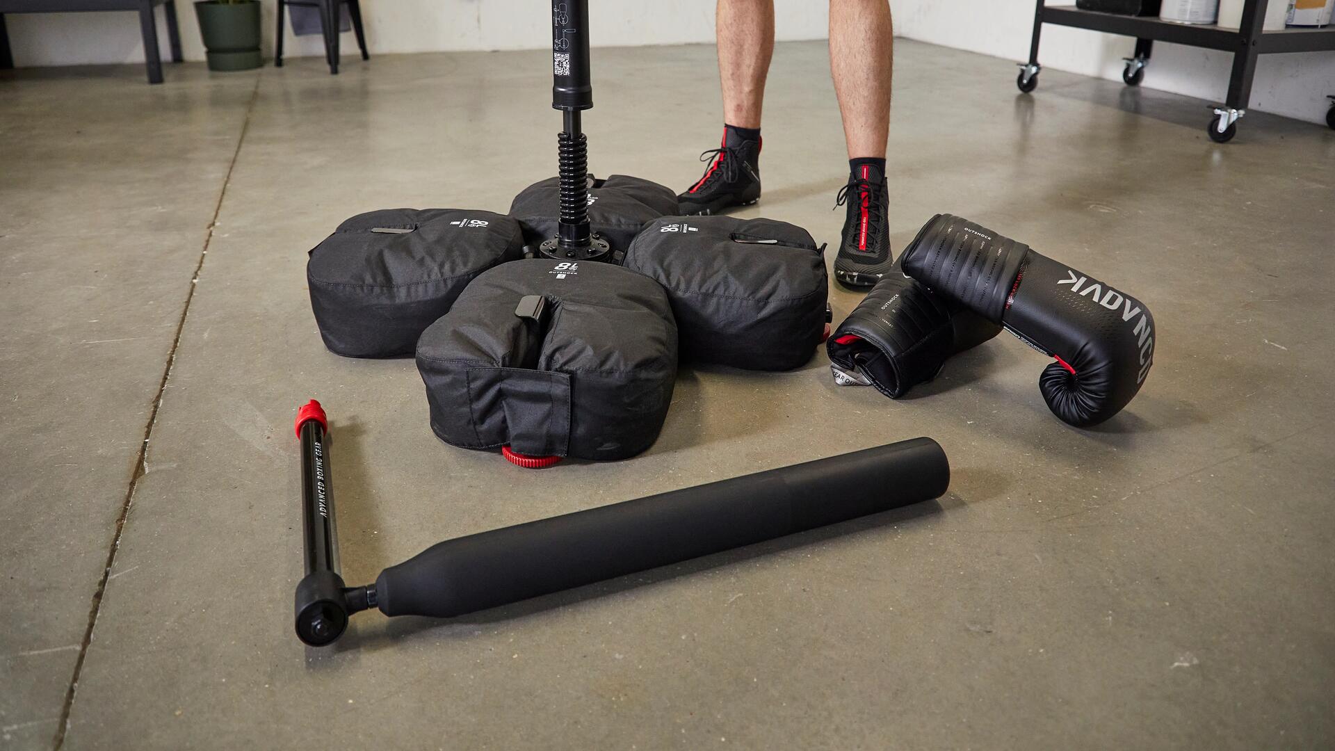 Oxylane Decathlon 32KG hanging punch bag with Everlast boxing glove bundle  | eBay