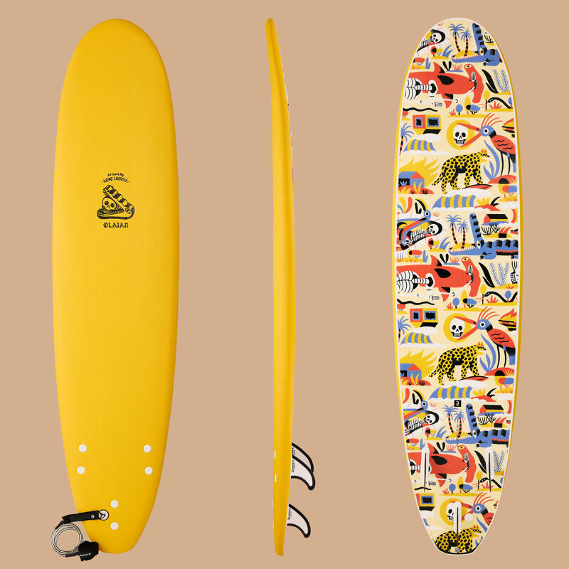 Surf schiuma 500 SOFT LOÏC LUSNIA 7'8" edizione limitata leash e pinne