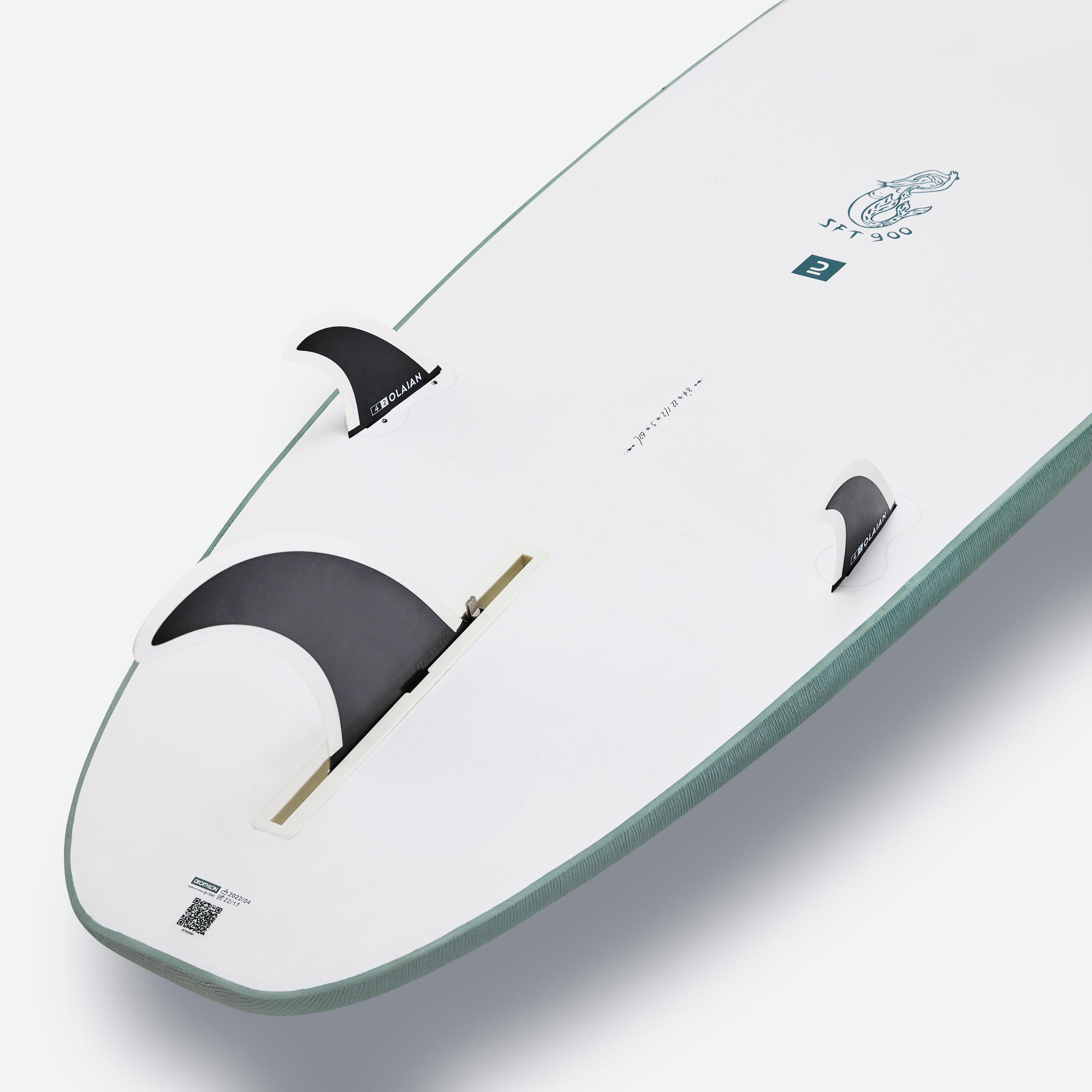 Surfboard 900 Epoxy Soft 8'4 met 3 vinnen. 3/14