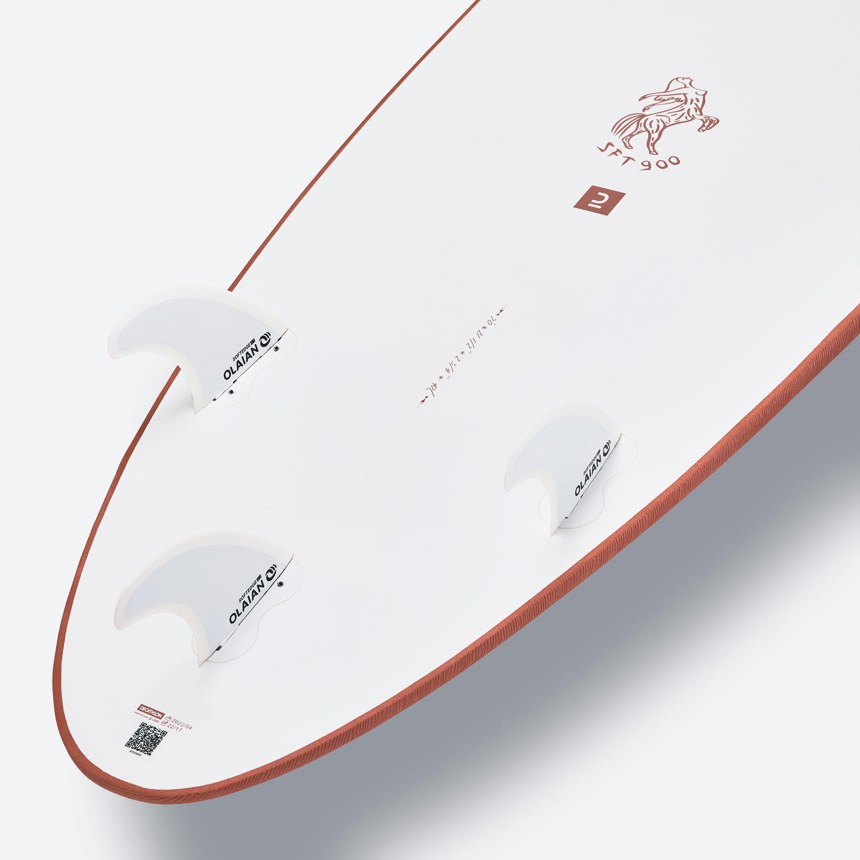 Surfboard 900 Epoxy Soft 7" met 3 vinnen 3/12