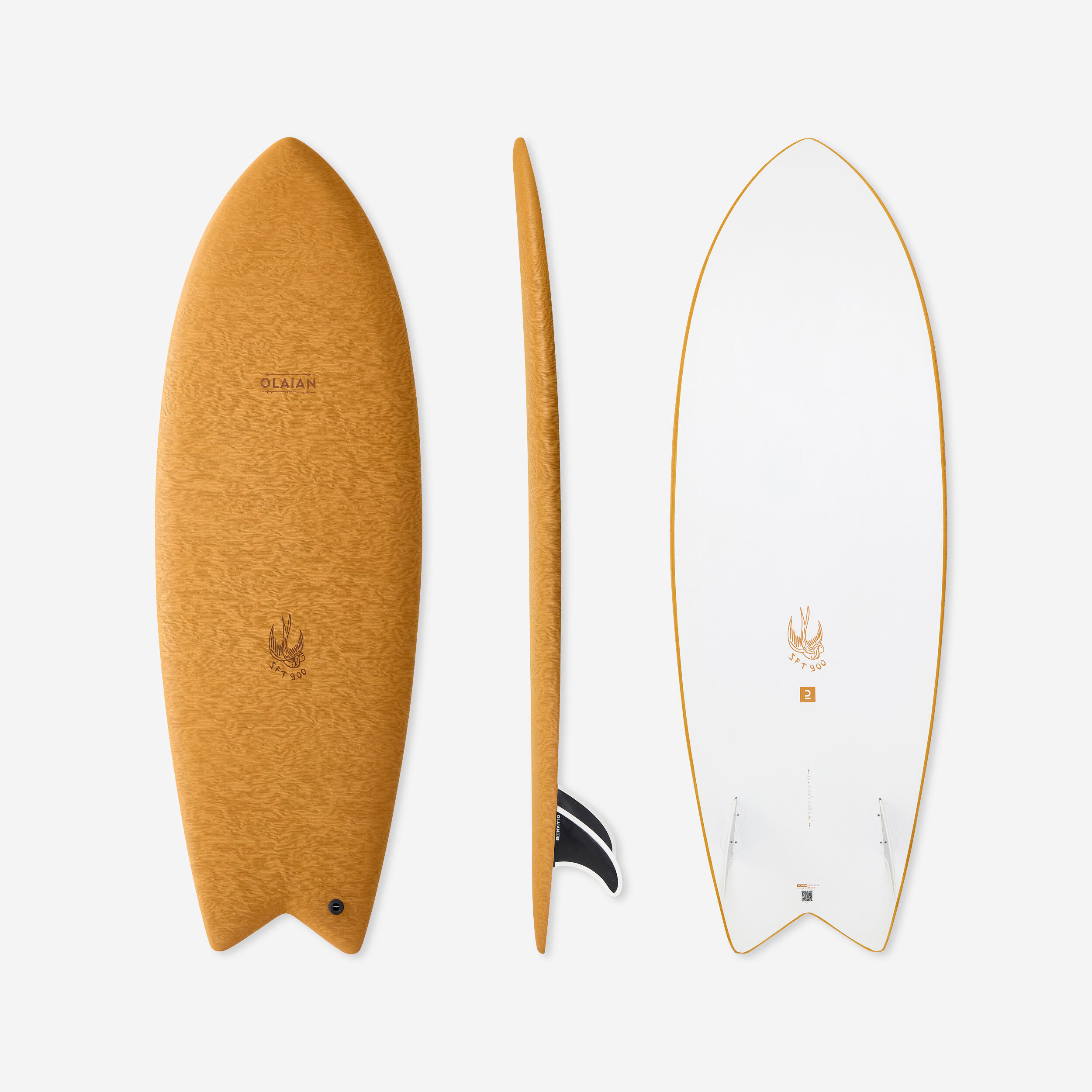OLAIAN SURFBOARD 900 EPOXY SOFT 5'6 - Supplied with 2 fins