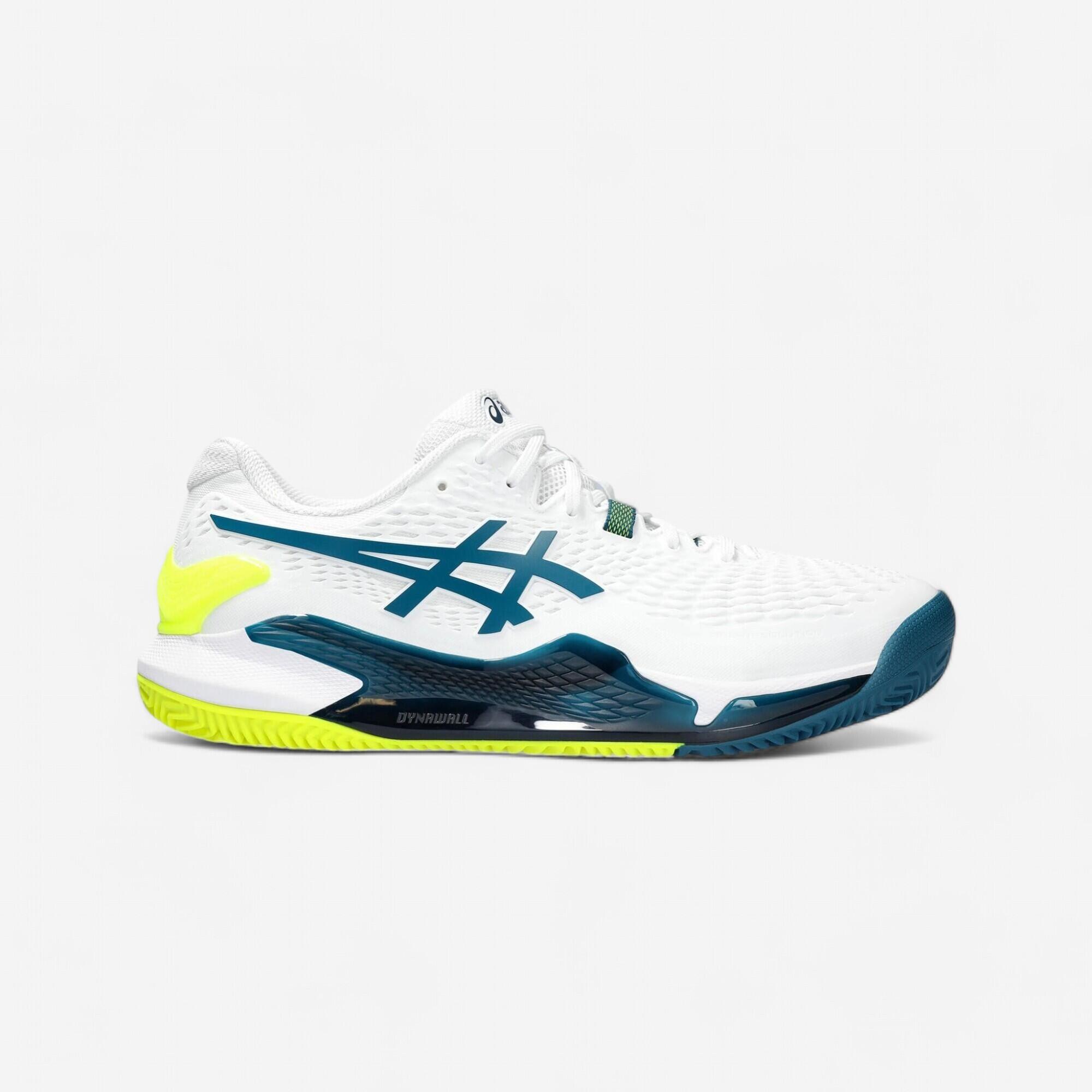 Men's Clay Court Tennis Shoes Gel Resolution 9 - White/Blue 1/7