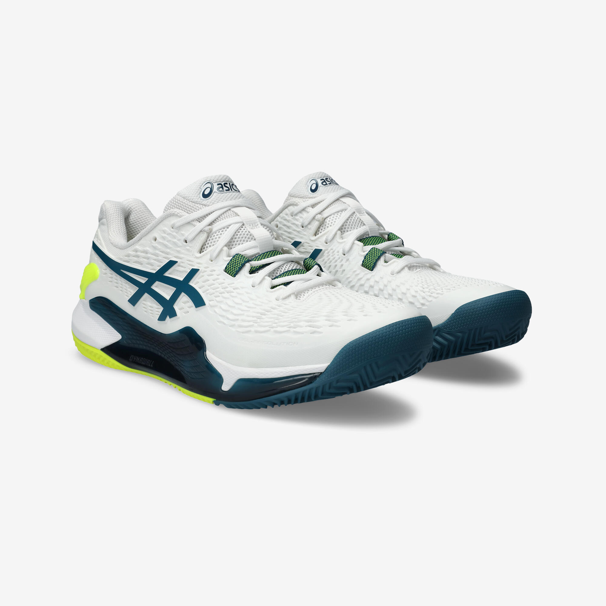 Men's Clay Court Tennis Shoes Gel Resolution 9 - White/Blue 5/7