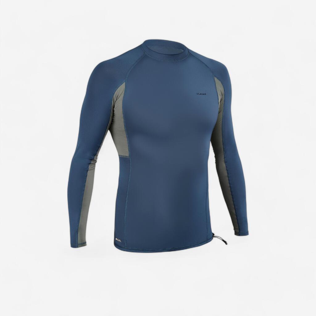 Camiseta de protección solar UV manga larga para Hombre Olaian 500 - Azul