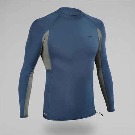 Camiseta de protección solar manga larga para hombre Olaian Top UV 500 gris azul