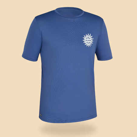 Camiseta de protección solar manga corta para niños Olaian JR MC azul