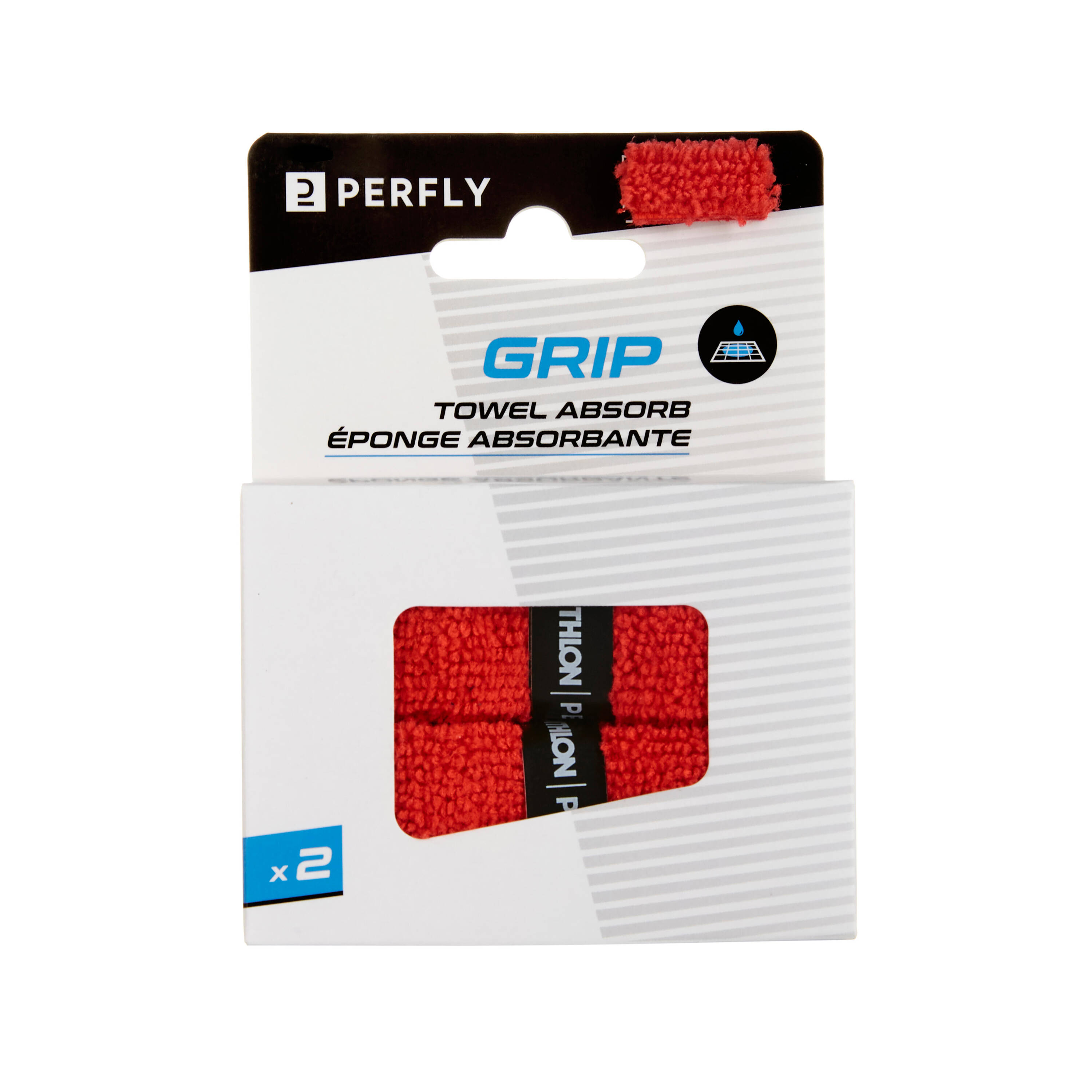 BADMINTON TOWEL GRIP x 2 RED -  1