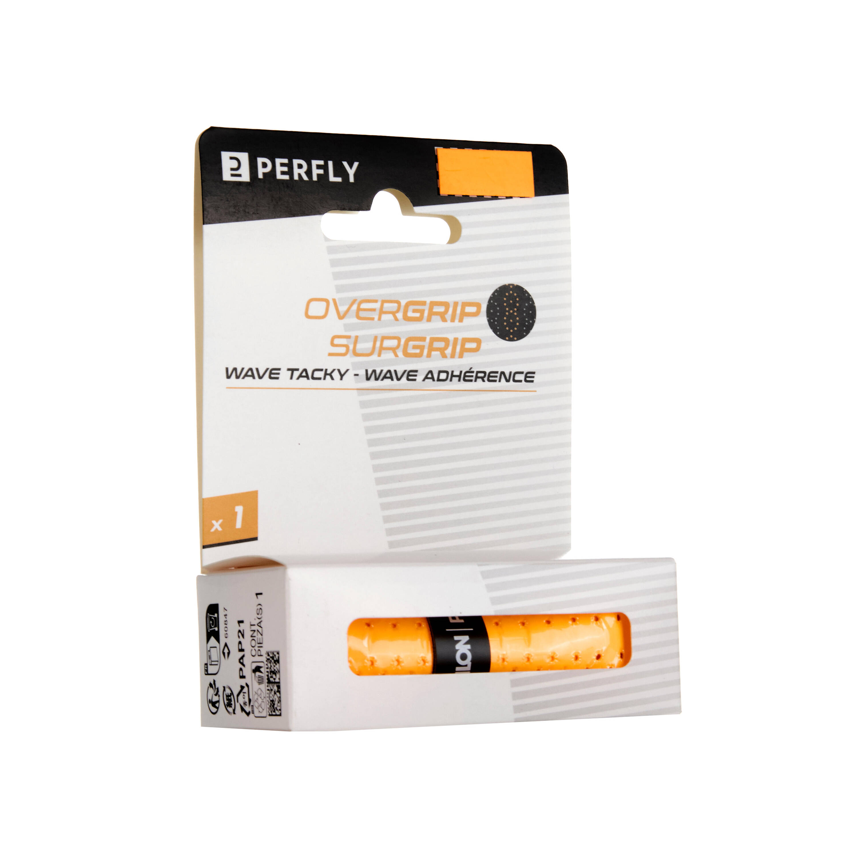 BADMINTON WAVE OVERGRIP X 1 ORANGE -  2