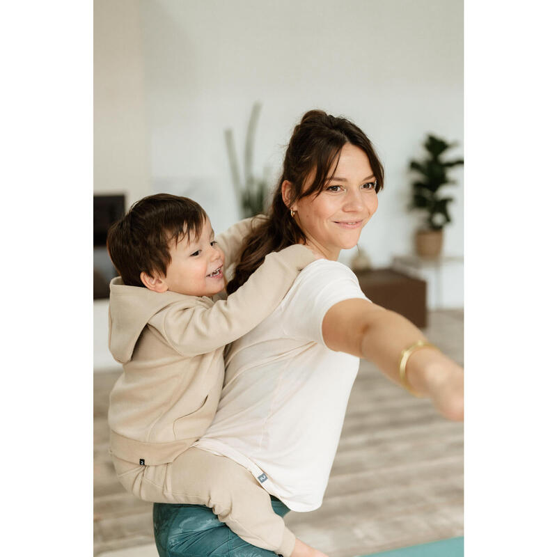 Tricou YOGA prenatală Bej Damă 