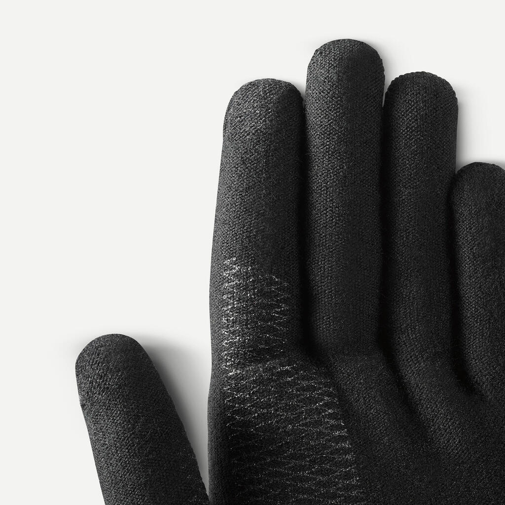 Sous-gants sans couture de trekking montagne  - MT500 noir - adulte