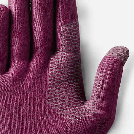 Adult Mountain Trekking Seamless Liner Gloves  - MT500 Burgundy