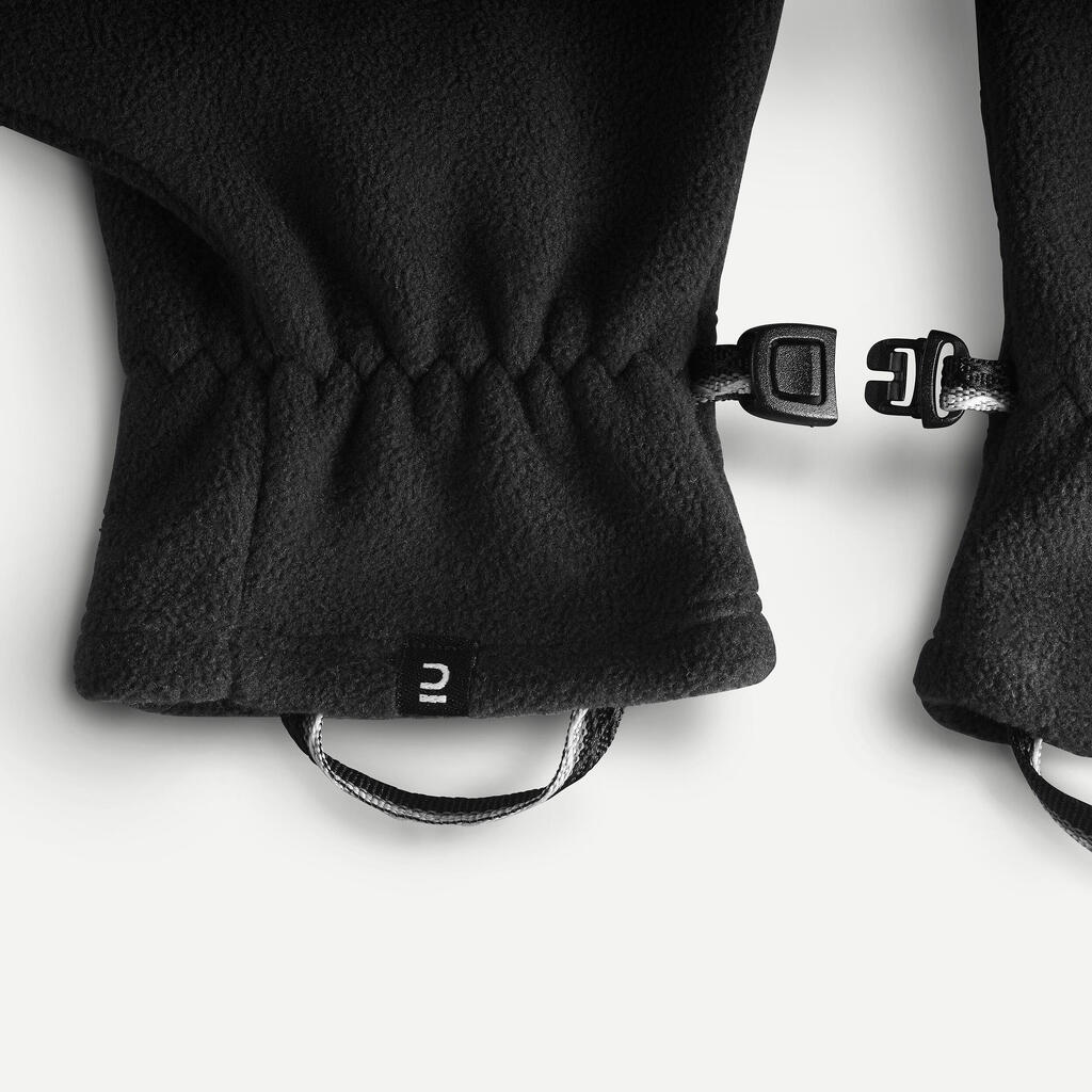 Gants polaire recyclée de trekking montagne -  MT500 noir - adulte