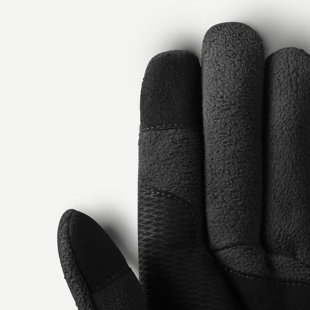 Gants polaire recyclée de trekking montagne -  MT500 noir - adulte